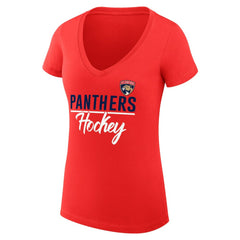 Florida Panthers G-III 4Her by Carl Banks Women's Super-Slim Fit Lightweight Graphic V-Neck T-Shirt Outlet