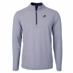 Detroit Lions Cutter & Buck Virtue Eco Pique Micro Stripe Recycled Quarter-Zip Pullover Top