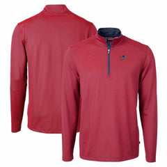 Detroit Lions Cutter & Buck Virtue Eco Pique Micro Stripe Recycled Quarter-Zip Pullover Top