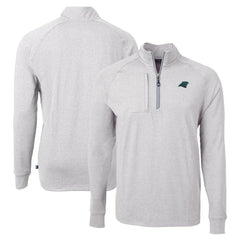 Carolina Panthers Cutter & Buck Adapt Eco Knit Quarter-Zip Pullover Top