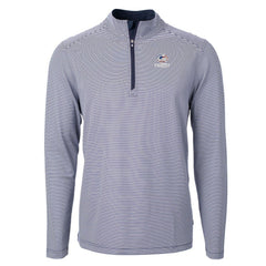 Green Bay Packers Cutter & Buck Virtue Eco Pique Micro Stripe Recycled Quarter-Zip Pullover Top
