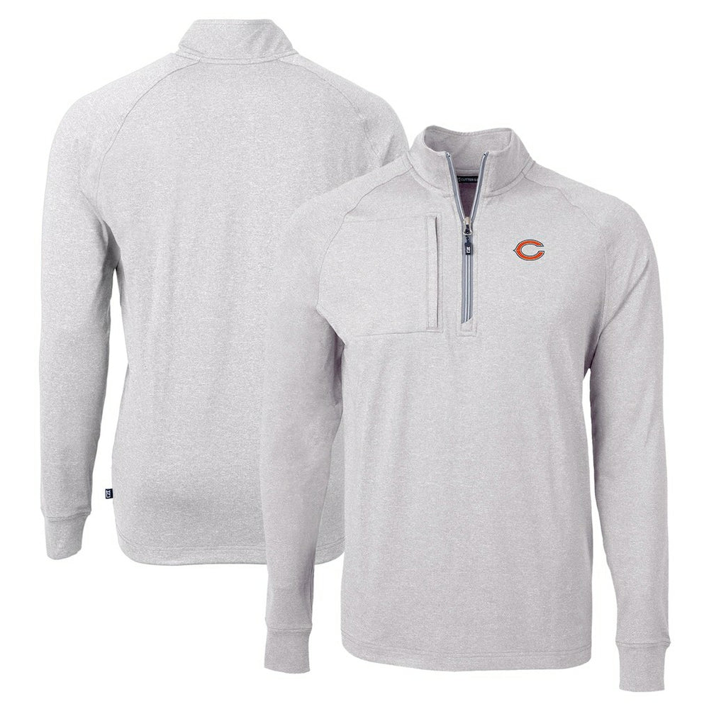 Chicago Bears Cutter & Buck Adapt Eco Knit Quarter-Zip Pullover Top