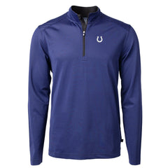 Indianapolis Colts Cutter & Buck Virtue Eco Pique Micro Stripe Recycled Quarter-Zip Pullover Top