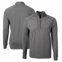 Detroit Lions Cutter & Buck Adapt Eco Knit Quarter-Zip Pullover Top
