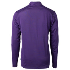 Minnesota Vikings Cutter & Buck Virtue Eco Pique Micro Stripe Recycled Quarter-Zip Pullover Top