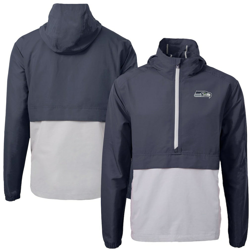 Seattle Seahawks Cutter & Buck Charter Eco Recycled Anorak Half-Zip Jacket
