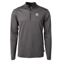 Pittsburgh Steelers Cutter & Buck Virtue Eco Pique Micro Stripe Recycled Quarter-Zip Pullover Top