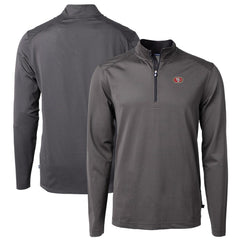 San Francisco 49ers Cutter & Buck Virtue Eco Pique Micro Stripe Recycled Quarter-Zip Pullover Top