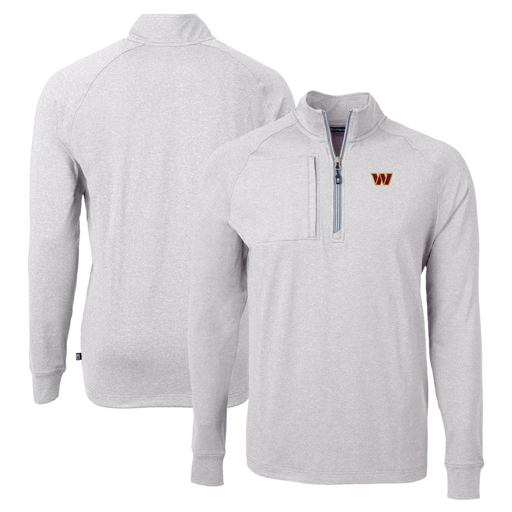 Washington Commanders Cutter & Buck Adapt Eco Knit Quarter-Zip Pullover Top