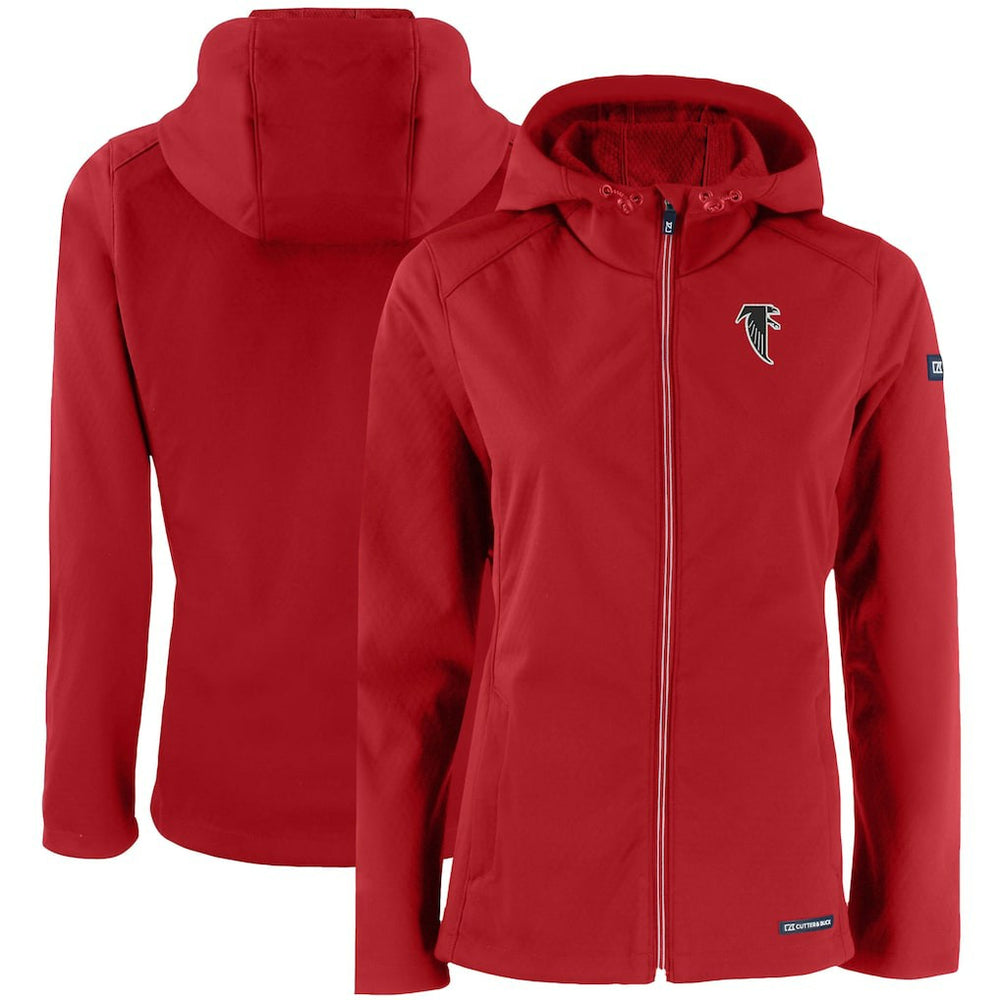 Atlanta Falcons Cutter & Buck Women's Evoke Eco Softshell Recycled Full-Zip Hooded Jacket