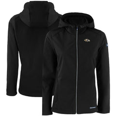 Baltimore Ravens Cutter & Buck Women's Evoke Eco Softshell Recycled Full-Zip Hooded Jacket