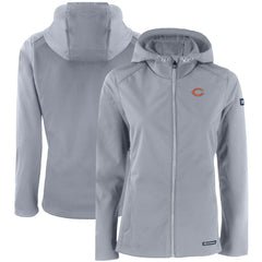 Chicago Bears Cutter & Buck Women's Evoke Eco Softshell Recycled Full-Zip Hooded Jacket