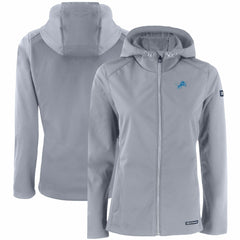 Detroit Lions Cutter & Buck Women's Evoke Eco Softshell Recycled Full-Zip Hooded Jacket