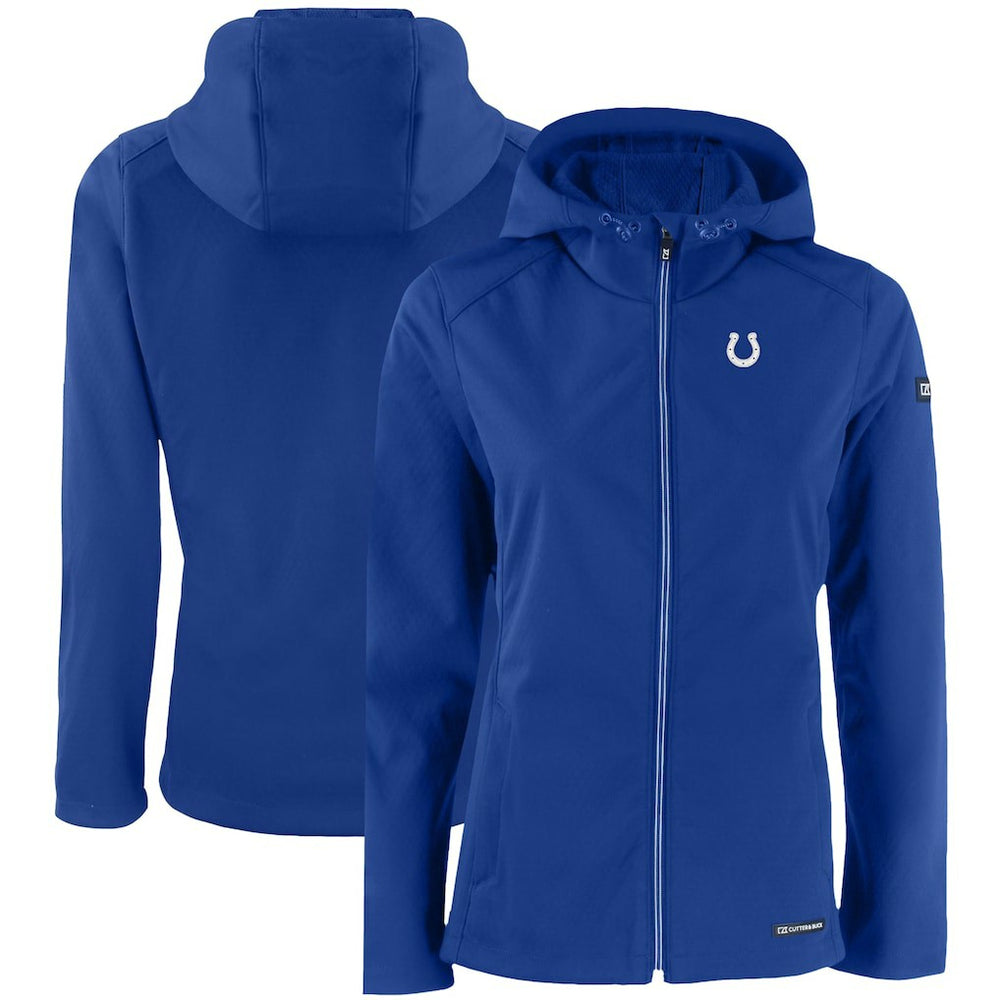 Indianapolis Colts Cutter & Buck Women's Evoke Eco Softshell Recycled Full-Zip Hooded Jacket