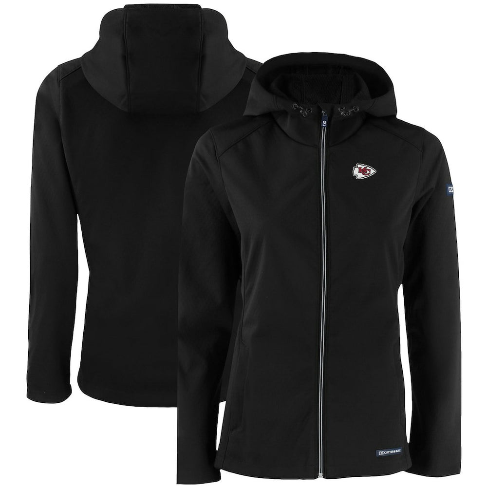 Kansas City Chiefs Cutter & Buck Women's Evoke Eco Softshell Recycled Full-Zip Hooded Jacket