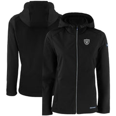 Las Vegas Raiders Cutter & Buck Women's Evoke Eco Softshell Recycled Full-Zip Hooded Jacket