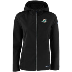 Miami Dolphins Cutter & Buck Women's Evoke Eco Softshell Recycled Full-Zip Hooded Jacket