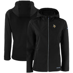Minnesota Vikings Cutter & Buck Women's Evoke Eco Softshell Recycled Full-Zip Hooded Jacket