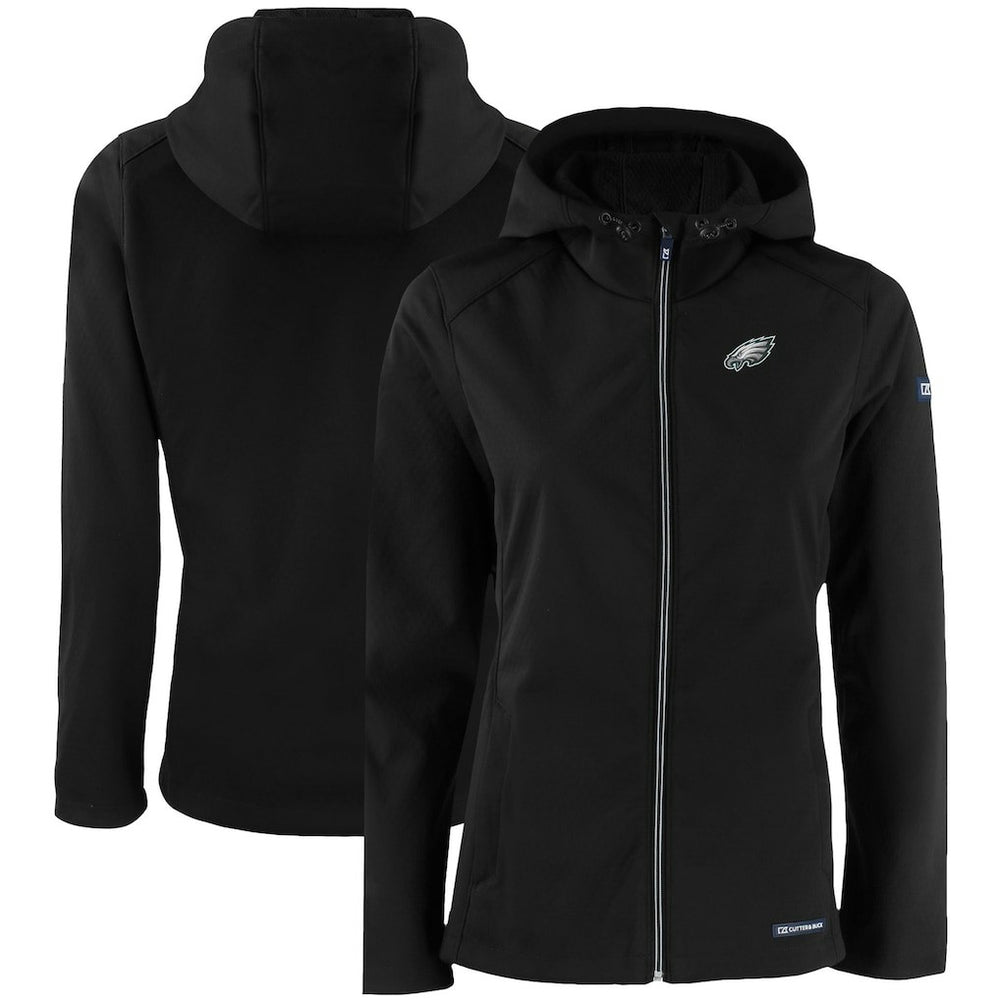 Philadelphia Eagles Cutter & Buck Women's Evoke Eco Softshell Recycled Full-Zip Hooded Jacket