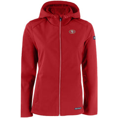 San Francisco 49ers Cutter & Buck Women's Evoke Eco Softshell Recycled Full-Zip Hooded Jacket