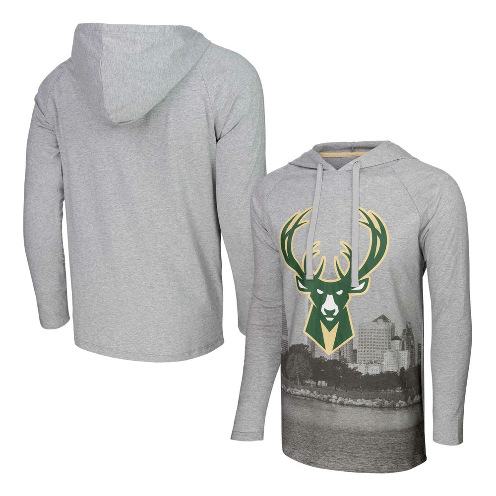 Milwaukee Bucks Stadium Essentials Atrium Raglan Long Sleeve Hoodie T-Shirt Outlet