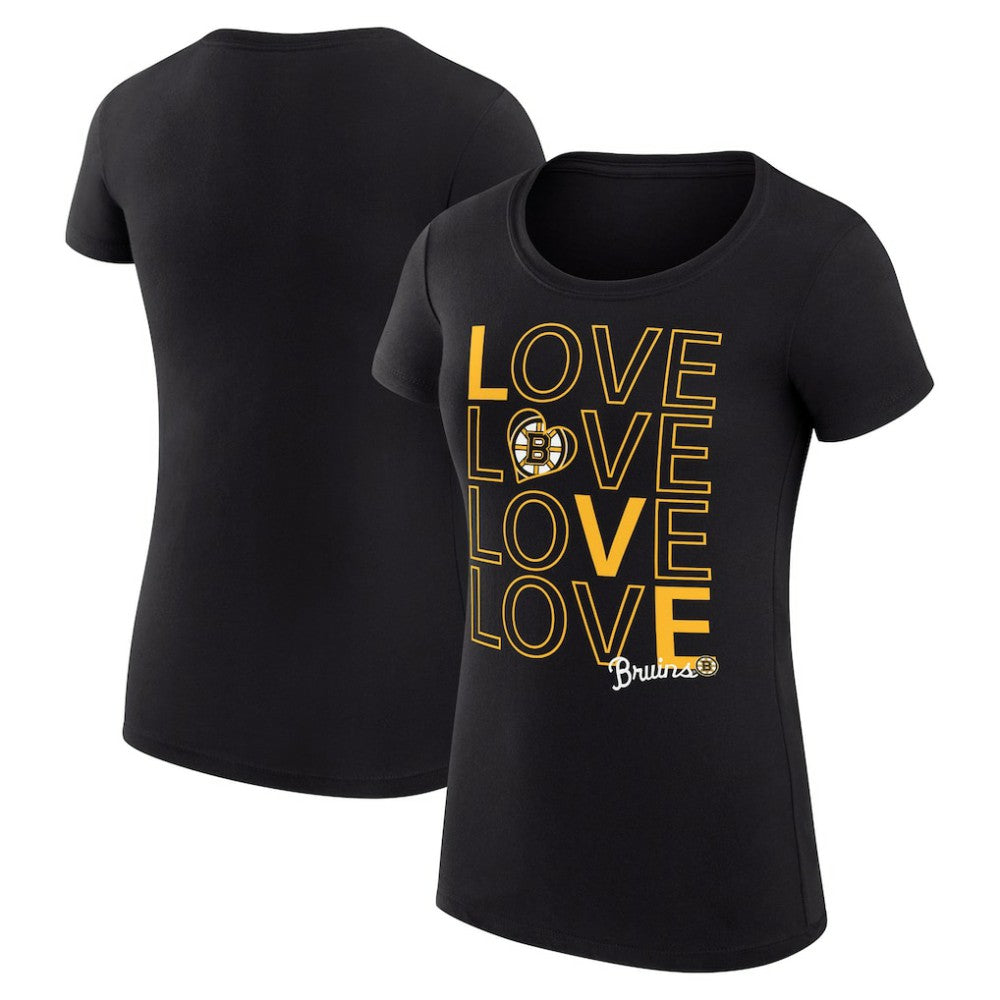 Boston Bruins G-III 4Her by Carl Banks Women's Super-Slim Fit Lightweight Hockey Love T-Shirt On Sale