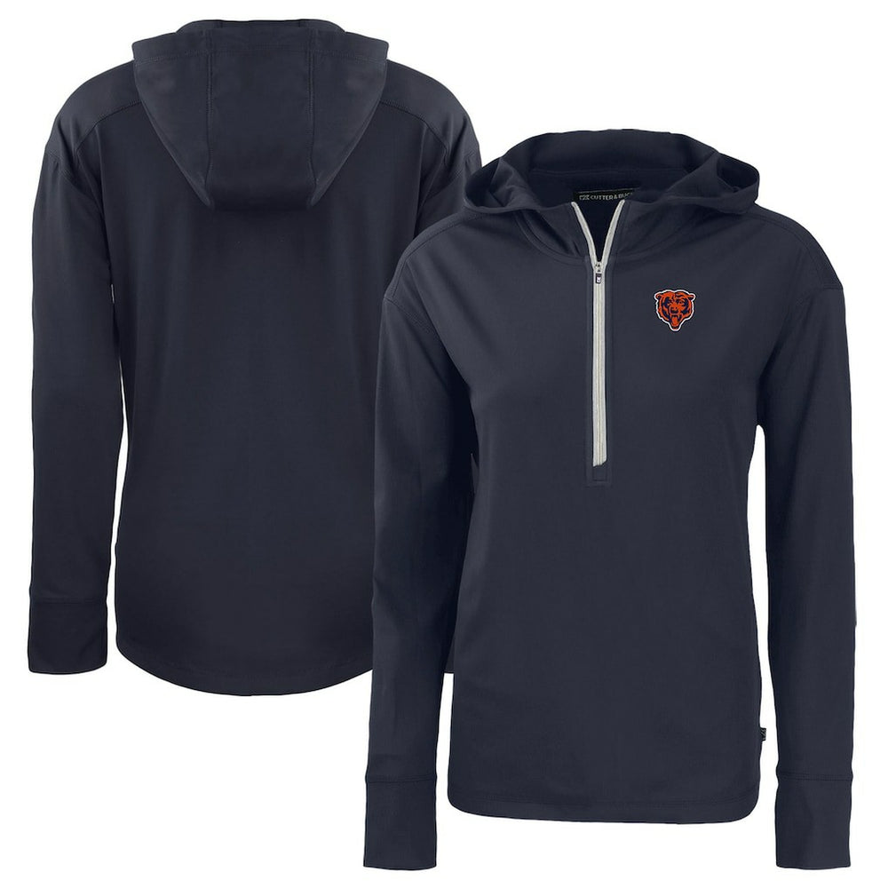 Chicago Bears Cutter & Buck Women's Throwback Daybreak Eco Recycled Half-Zip Hoodie
