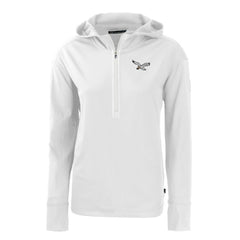Philadelphia Eagles Cutter & Buck Women's Throwback Daybreak Eco Recycled Half-Zip Hoodie