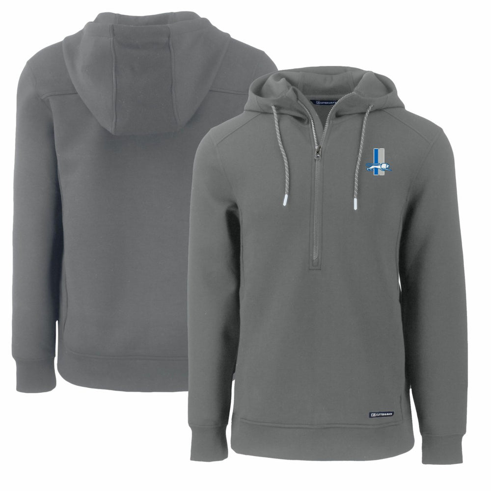 Detroit Lions Cutter & Buck Throwback Roam Eco Half-Zip Recycled Pullover Hoodie