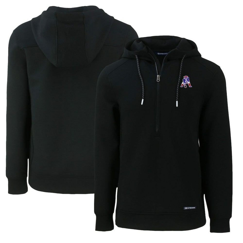 New England Patriots Cutter & Buck Throwback Roam Eco Half-Zip Recycled Pullover Hoodie