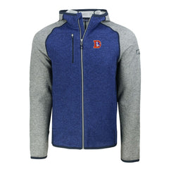 Denver Broncos Cutter & Buck Throwback Mainsail Sweater-Knit Full-Zip Hoodie