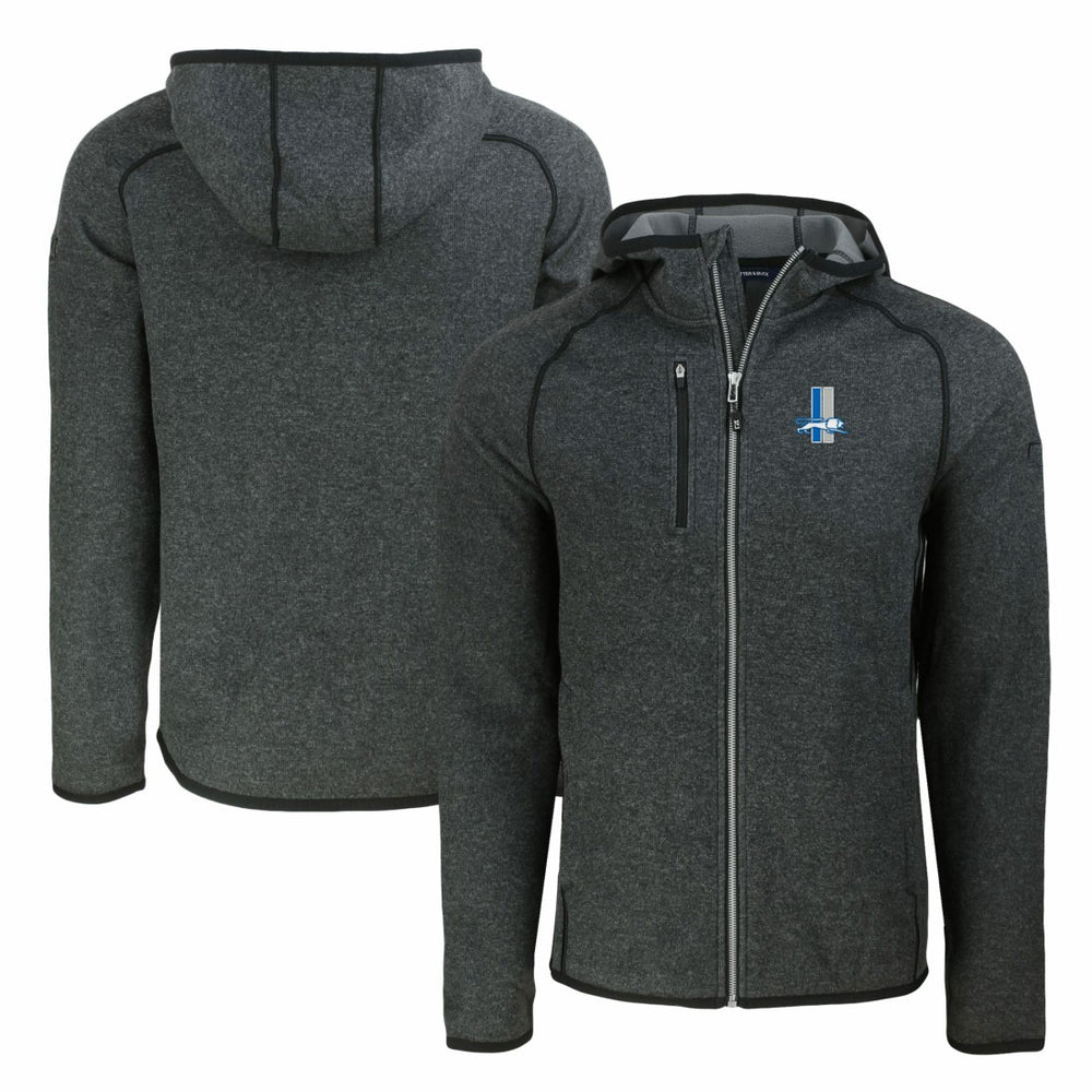 Detroit Lions Cutter & Buck Throwback Mainsail Sweater-Knit Full-Zip Hoodie