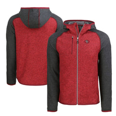 San Francisco 49ers Cutter & Buck Throwback Mainsail Sweater-Knit Full-Zip Hoodie