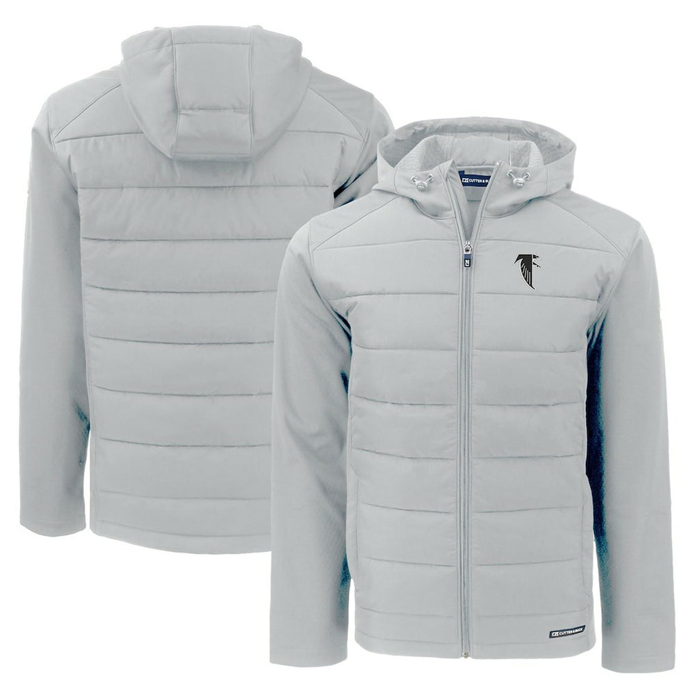 Atlanta Falcons Cutter & Buck Throwback Evoke Hybrid Eco Softshell Recycled Full-Zip Hoodie Jacket