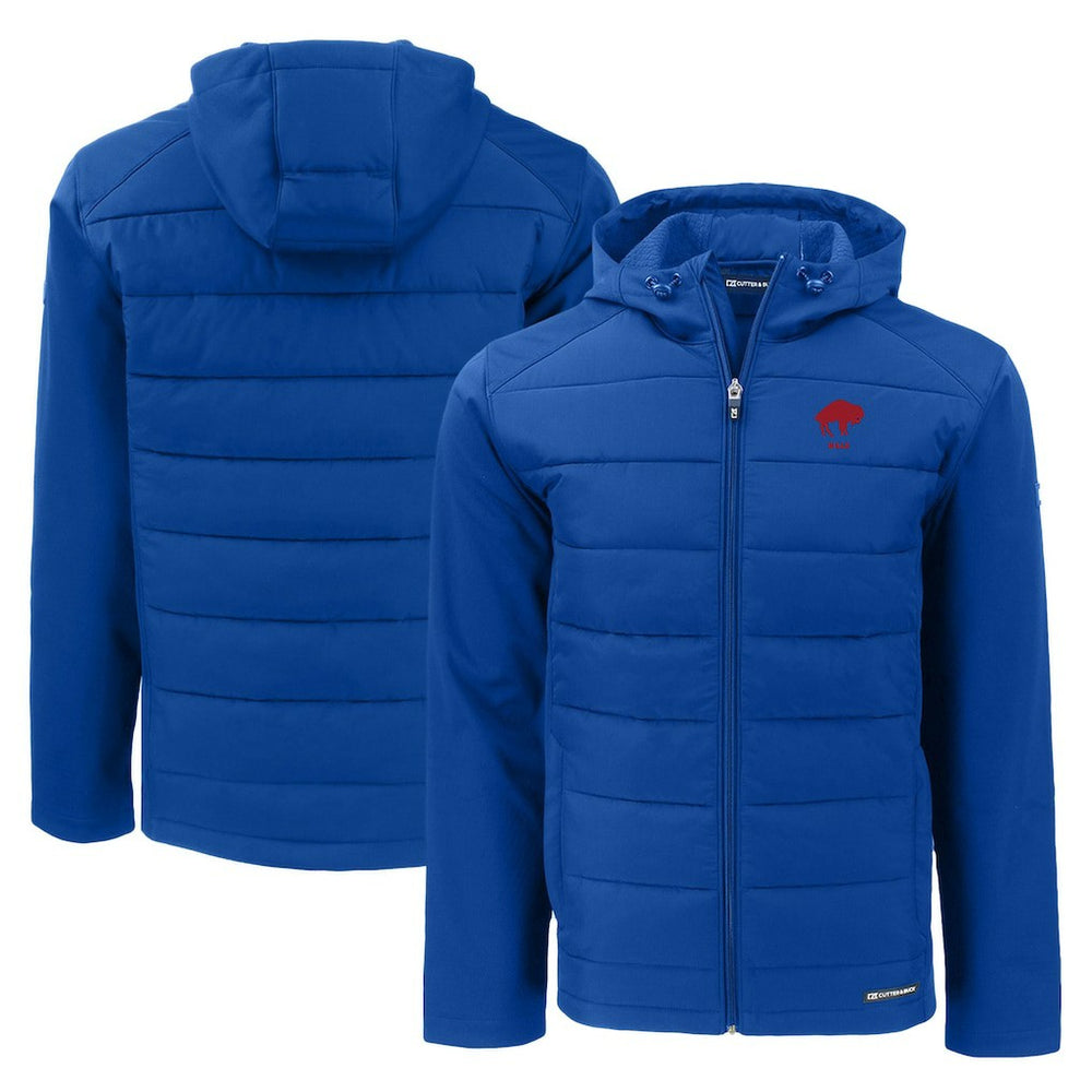 Buffalo Bills Cutter & Buck Throwback Evoke Hybrid Eco Softshell Recycled Full-Zip Hoodie Jacket