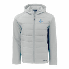 Detroit Lions Cutter & Buck Throwback Evoke Hybrid Eco Softshell Recycled Full-Zip Hoodie Jacket
