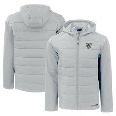 Las Vegas Raiders Cutter & Buck Throwback Evoke Hybrid Eco Softshell Recycled Full-Zip Hoodie Jacket