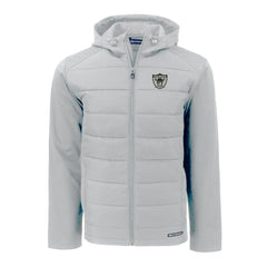 Las Vegas Raiders Cutter & Buck Throwback Evoke Hybrid Eco Softshell Recycled Full-Zip Hoodie Jacket