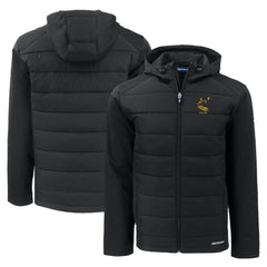 Pittsburgh Steelers Cutter & Buck Throwback Evoke Hybrid Eco Softshell Recycled Full-Zip Hoodie Jacket