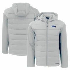 Seattle Seahawks Cutter & Buck Throwback Evoke Hybrid Eco Softshell Recycled Full-Zip Hoodie Jacket