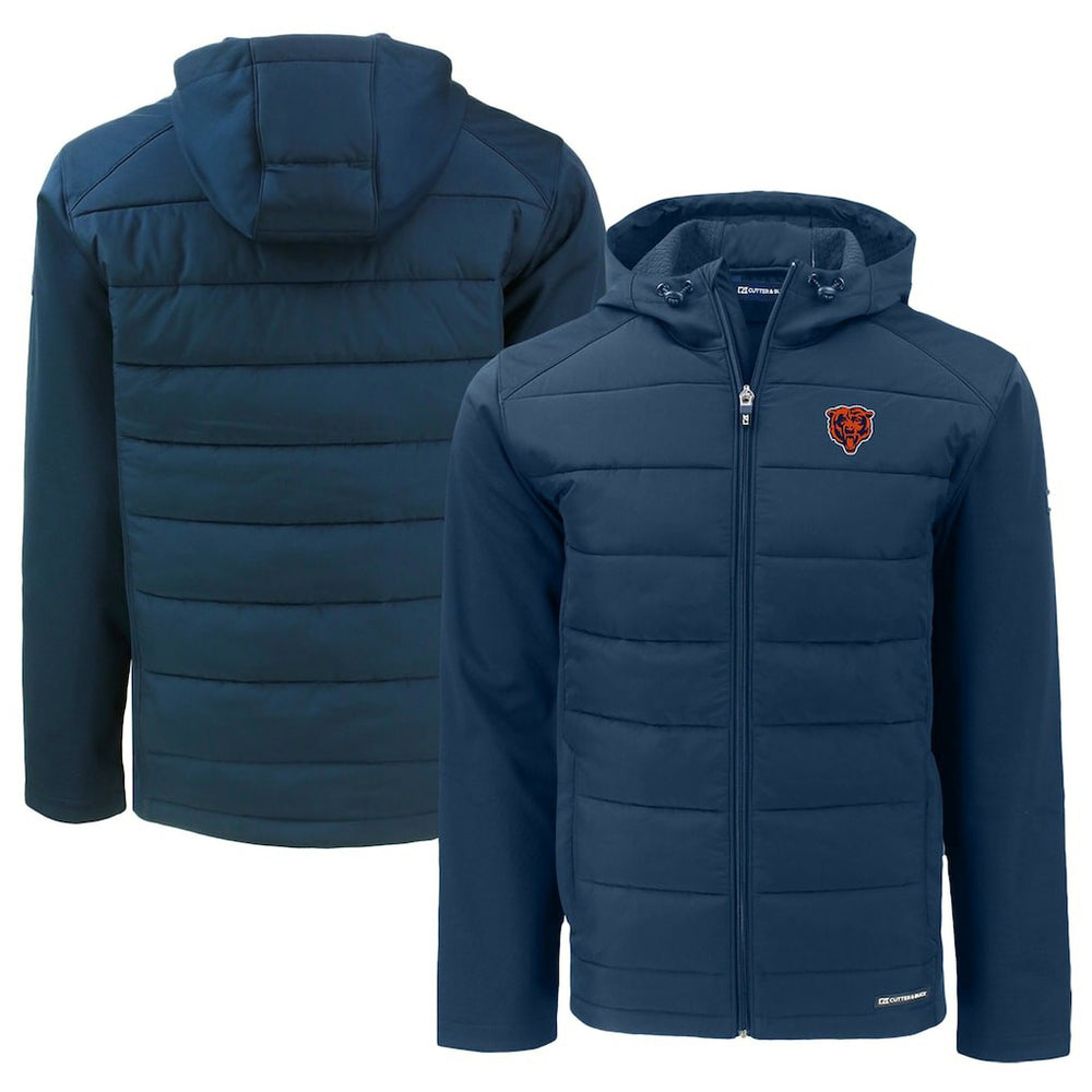 Chicago Bears Cutter & Buck Throwback Big & Tall Evoke Hybrid Eco Softshell Recycled Full-Zip Jacket