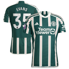 Jonny Evans Manchester United 2023/24 Away Player Jersey – Green - Adidas
