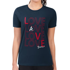 Atlanta Braves G-III 4Her by Carl Banks Women's Super-Slim Fit Lightweight Love Graphic Team T-Shirt | MLB New