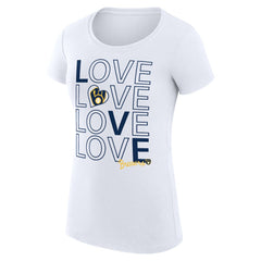 Milwaukee Brewers G-III 4Her by Carl Banks Women's Super-Slim Fit Lightweight Love Graphic Team T-Shirt | MLB New