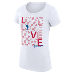 Philadelphia Phillies G-III 4Her by Carl Banks Women's Super-Slim Fit Lightweight Love Graphic Team T-Shirt | MLB New
