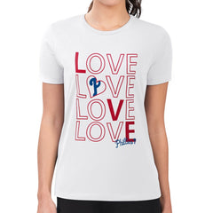 Philadelphia Phillies G-III 4Her by Carl Banks Women's Super-Slim Fit Lightweight Love Graphic Team T-Shirt | MLB New