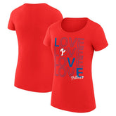 Philadelphia Phillies G-III 4Her by Carl Banks Women's Super-Slim Fit Lightweight Love Graphic Team T-Shirt | MLB Sale
