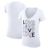 Atlanta Braves G-III 4Her by Carl Banks Women's Super-Slim Fit Lightweight Love Graphic Team V-Neck T-Shirt | MLB Online