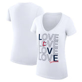 Cleveland Guardians G-III 4Her by Carl Banks Women's Super-Slim Fit Lightweight Love Graphic Team V-Neck T-Shirt | MLB Near me