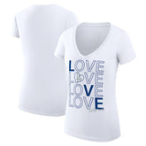 Los Angeles Dodgers G-III 4Her by Carl Banks Women's Super-Slim Fit Lightweight Love Graphic Team V-Neck T-Shirt | MLB Shop